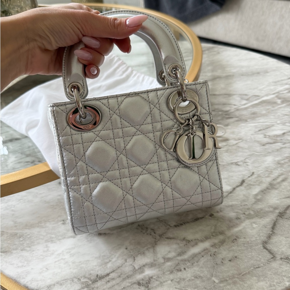 Mini Lady Dior in Silver